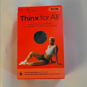 NWT Thinx of All cotton reusable period underwear Size M black